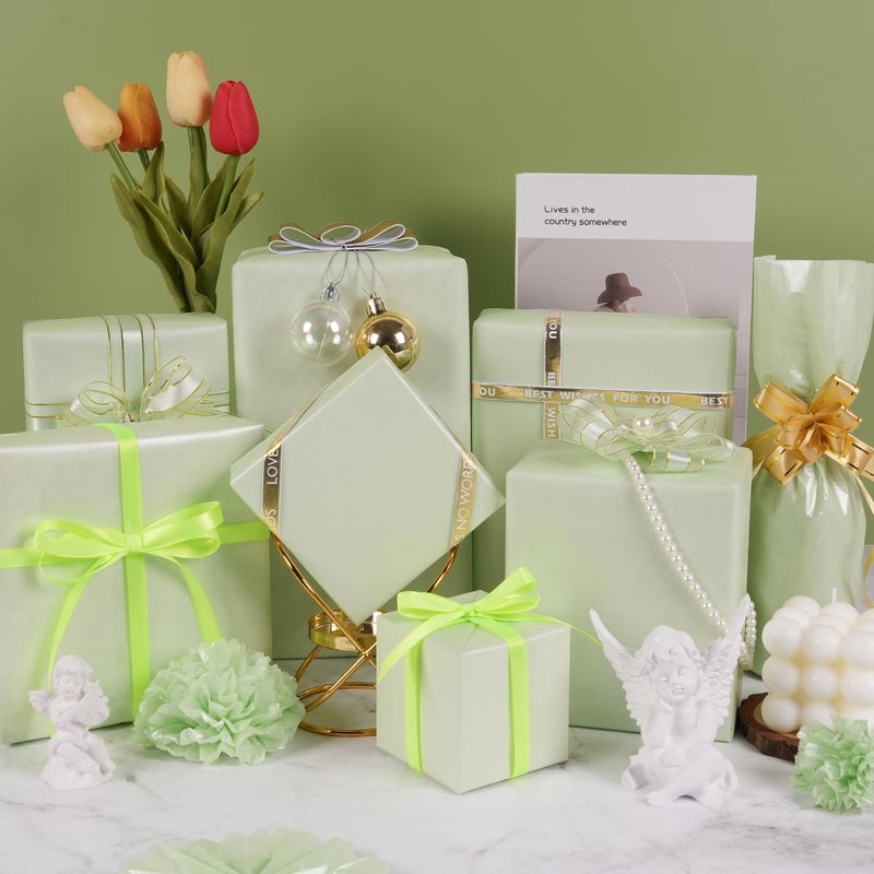 RUIFUN 60 Sheets 20""X14"" Metallic Green Tissue Paper  Mint Green Tissue Paper Bulk for Gift Bags Crafts Packaging Wrapping  Pearlescent Shimmer Wrapping Tissue Paper for Birthday Baby Shower Wedding - Image 2